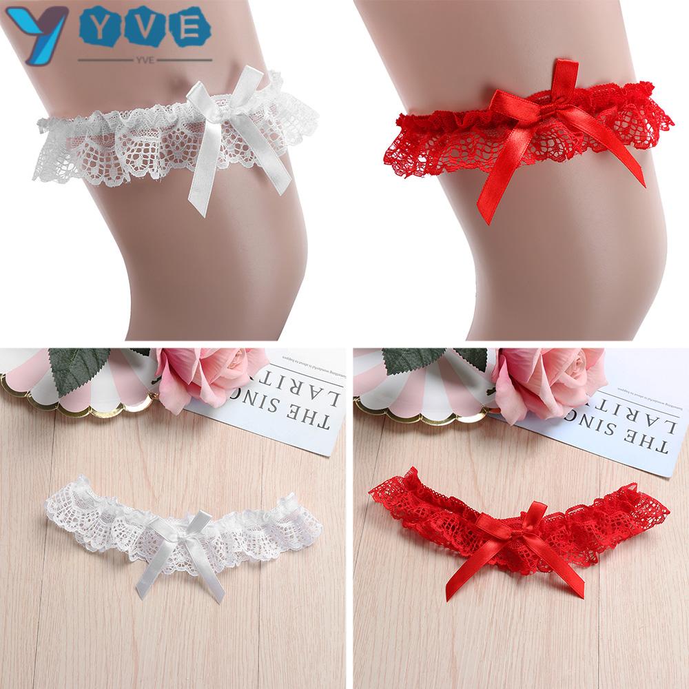 Dây ren đeo vòng đùi màu trơn kiểu dáng quyến rũ cho cô dâu