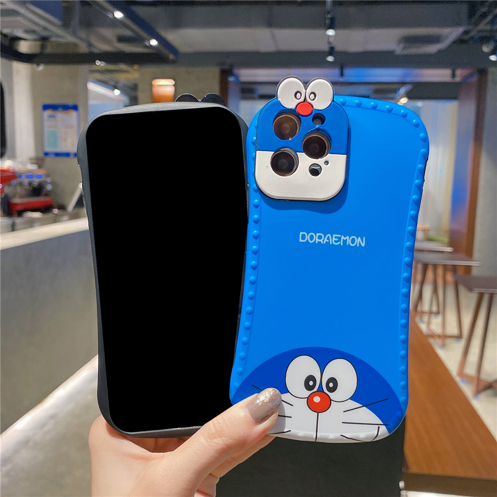 Cartoon Cute Doraemon Blue Case For iPhone 11 12 Pro Max Mini 12Pro SE 2020 X XS Max XR 7 8 Plus Casing Soft TPU Silicone Drop Protection Cover