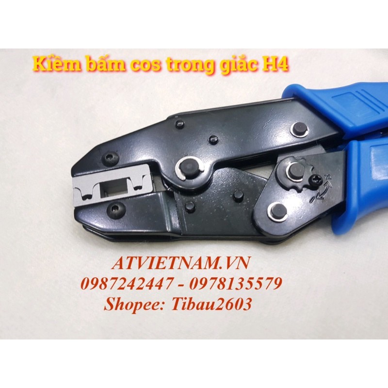 Kiềm bấm cos trong giắc đèn  H4 - kìm chuyên dụng bấm cos H4