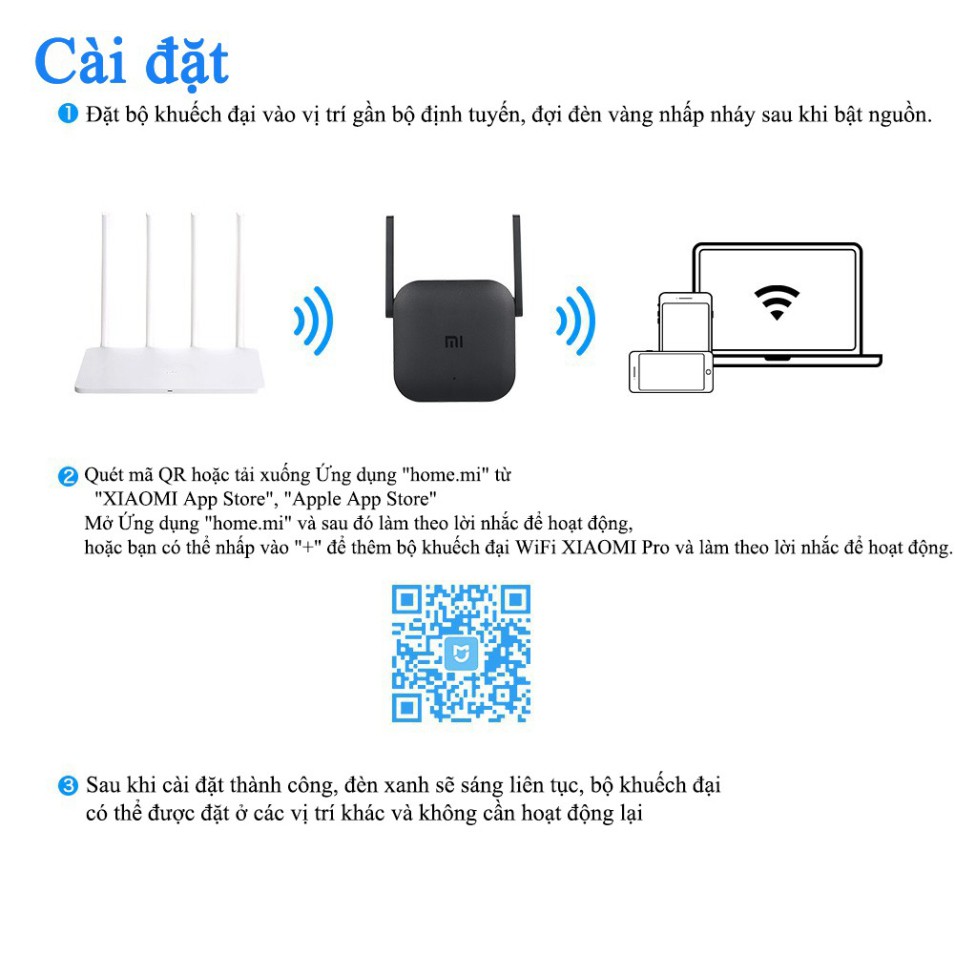 SALE KỊCH SÀN Thiết bị kích sóng Wifi Xiaomi Repeater Pro bộ kích sóng wifi Xiaomi Pro Bảo hành 6 tháng GIÁ TỐT NHẤT