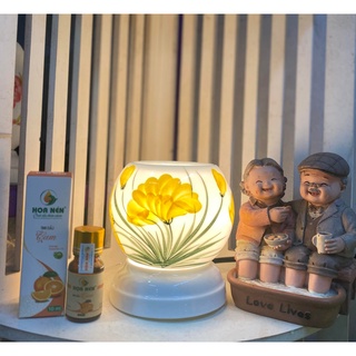 Đèn ngủ - đèn xông tinh dầu hoa nén chỉnh được độ sáng tối