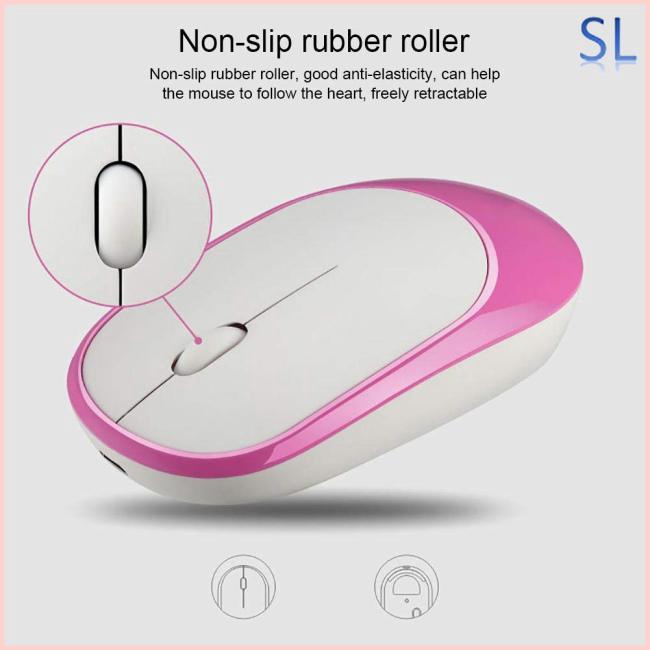 Wireless Computer Mouse Mute Switch Button USB Interfaces Portable Slim Optical Charging Mouse for