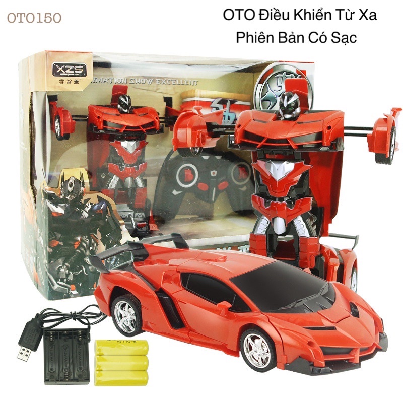 Xe Oto điều khiển từ xa Biến Hình Thành Robot Fullbox Như Hình , Có Sạc Pin, Tặng 3 Pin Theo Hãng,Xe Đua Đồ Chơi Bé Trai
