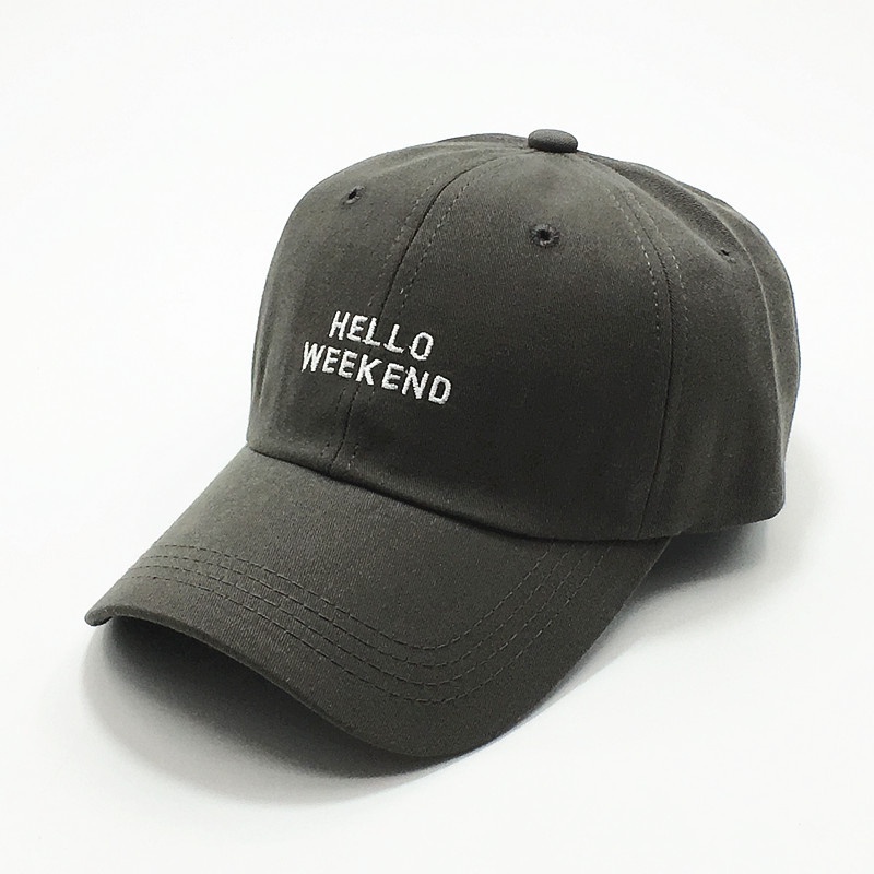 Nón lưỡi trai LINJW mềm mại thêu chữ thời trang hàn quốc