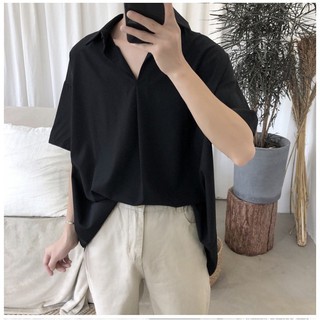 Áo Sơ Mi Style Hàn Quốc Unisex (Trắng/Đen)