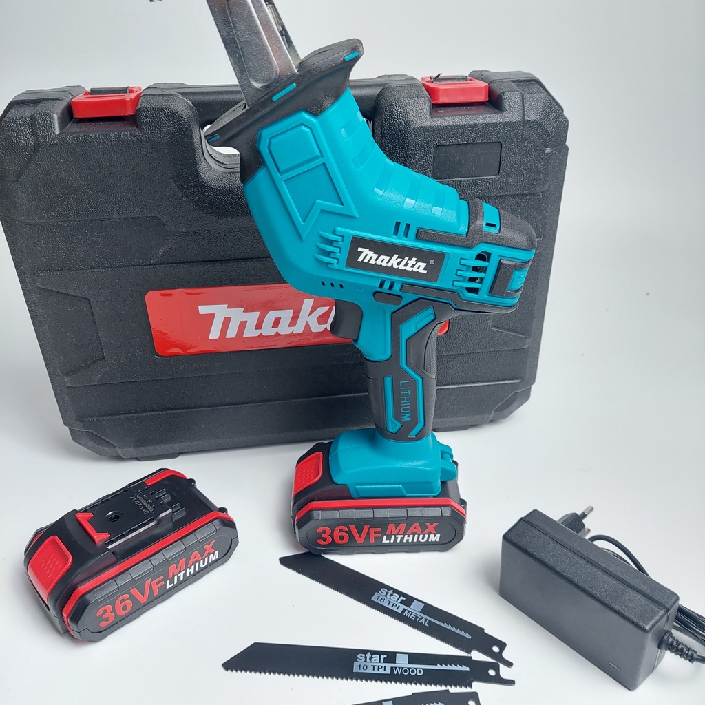 Máy cưa kiếm Makita TẶNG 4 Lưỡi cưa Sử dụng chân pin phổ thông 4cm Dụng cụ hữu ích cho việc cưa ống nhựa tỉa cành