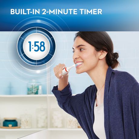 Máy Chải Răng Điện Tự Động Cảm Ứng Bảo Vệ Nướu Khi Va Chạm Cho Răng Niềng Oral B Pro 2 2000 Sạc Trực Tiếp 220V- Hàng Đức
