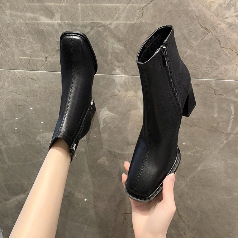 [SẴN -LOẠI 1] Bốt nữ Ankle Boots nữ tính nhẹ nhàng da cực mềm đế gỗ siêu đẹp | BigBuy360 - bigbuy360.vn