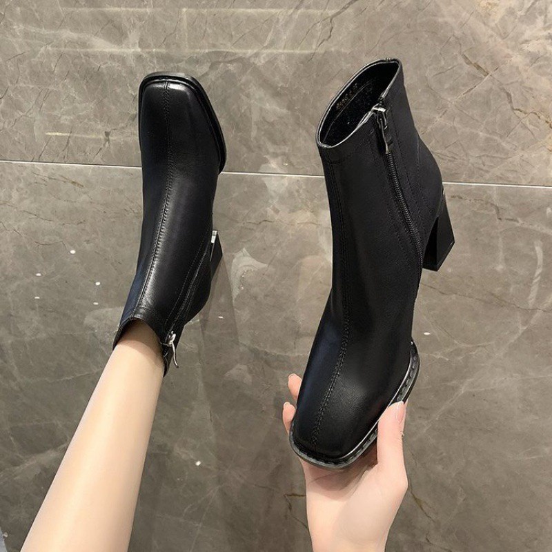 [SẴN -LOẠI 1] Bốt nữ Ankle Boots nữ tính nhẹ nhàng da cực mềm đế gỗ siêu đẹp