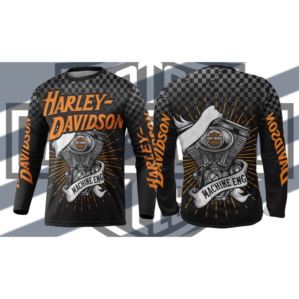 Áo Sơ Mi Dài Tay In Hình Harley Davidson 01 Cao Cấp