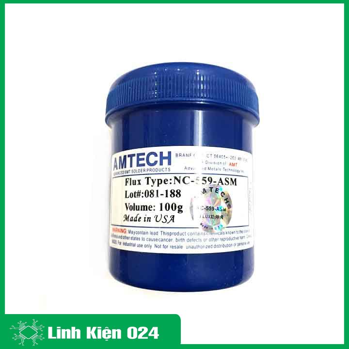 Mỡ hàn Amtech mỡ trắng lọ màu xanh loại to 100g