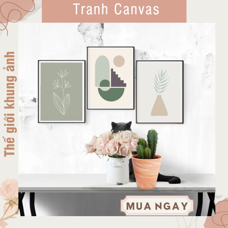 20 MẪU SET 3 TRANH TGKACV, tranh chất liệu canvas bóng đẹp, bảo hành gãy vỡ