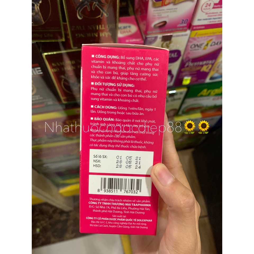 Viên uống bổ bầu MUM CARE - bổ sung DHA, sắt, axit folic và các vitamin khoáng chất cần thiết ( Hộp 30 viên)