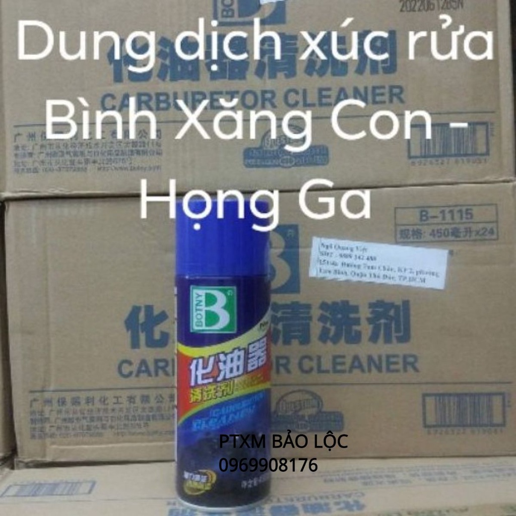 DUNG DỊCH XÚC BÌNH XĂNG CON BOTNY, RỬA HỌNG GA, VỆ SINH KIM PHUN