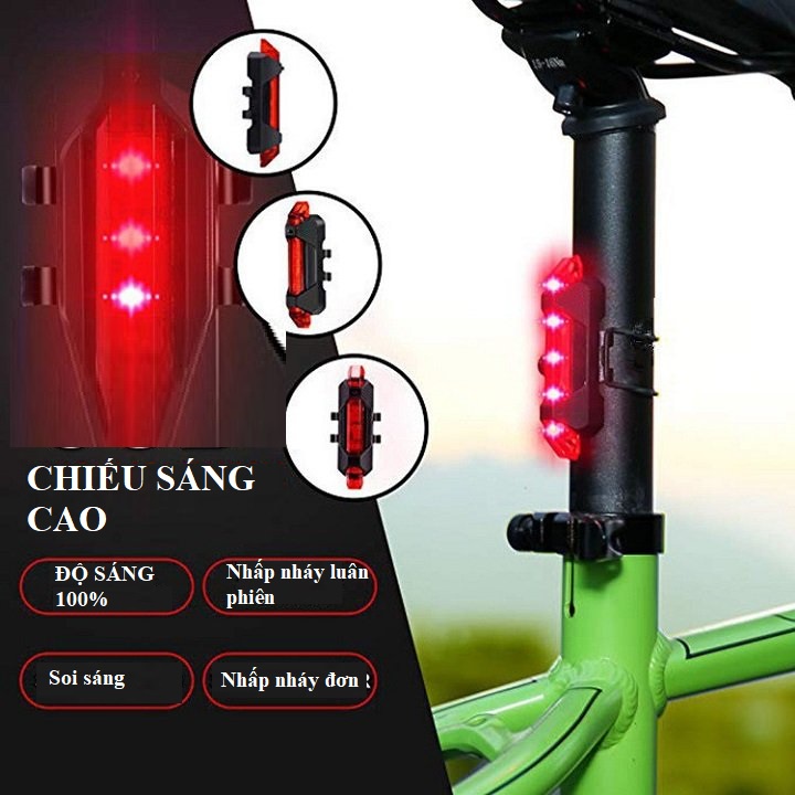 ĐÈN LED SIÊU SÁNG gắn sau đuôi xe đạp tín hiệu ánh sáng tùy chỉnh - 862