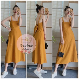 [Ảnh thật] Đầm maxi 2 dây cột nơ lưng siêu xinh