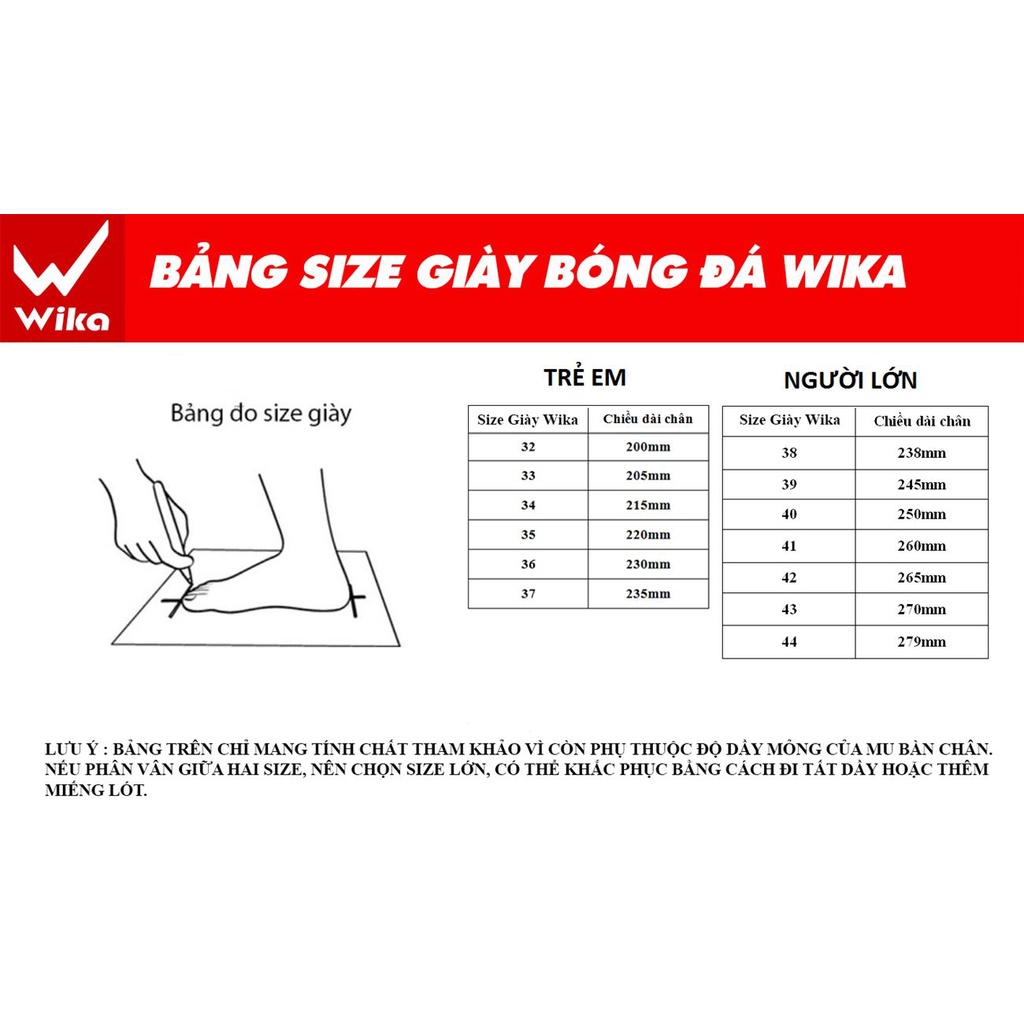 Giày Đá Bóng Wika CP10 Trẻ Em Chính Hãng, Giày Đá Banh Sân Cỏ Nhân Tạo Wika Công Phượng CP10