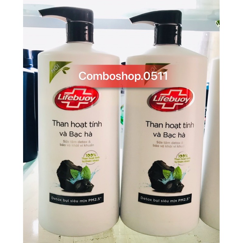 Sữa tắm Lifebuoy matcha & khổ qua, than hoạt tính & bạc hà chai 850g | BigBuy360 - bigbuy360.vn
