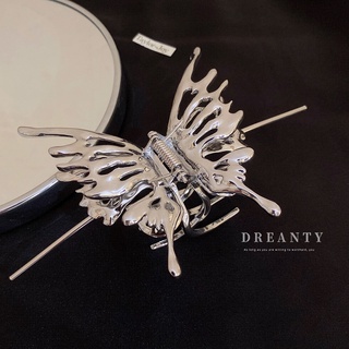 Kẹp Tóc Hình Bướm / Cá Mập Bằng Kim Loại Phong Cách Hàn Quốc Cá Tính Dành Cho Nữ