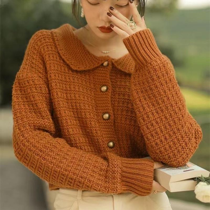 Áo sweater Tay Dài Dáng Rộng Cổ Búp Bê Dễ Thương Cho Bạn Gái