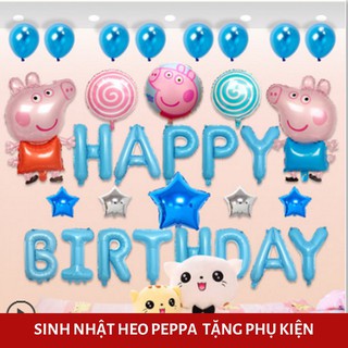 Set bóng trang trí sinh nhật bé tuổi heo có bóng số và tên bé