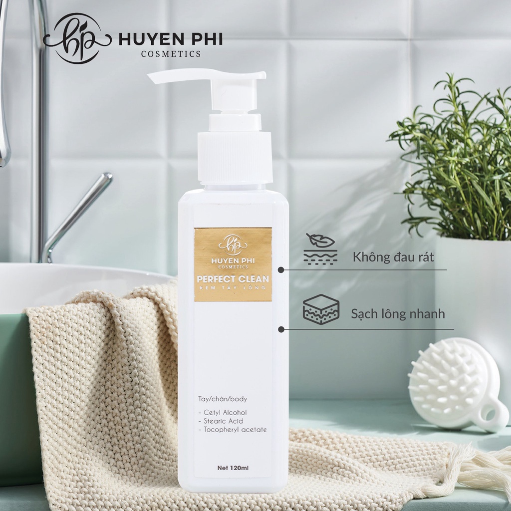 Combo Cọ Quét Mặt Nạ kèm Kem Tẩy Lông Perfect Clean Huyền Phi 120ml  Xử Lý Triệt Để Vĩnh Viễn Mọi Loại Lông Body