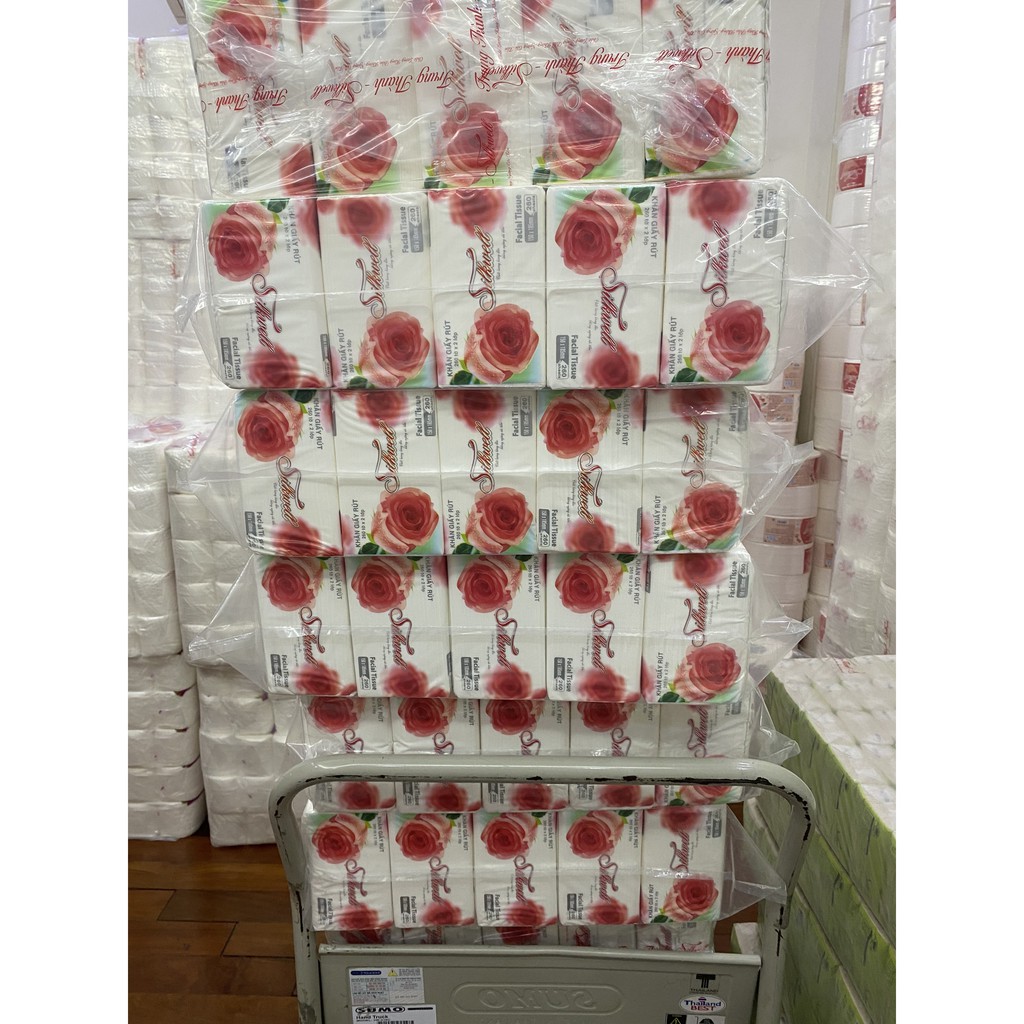 [Shopee Mall]Giấy ăn-Giấy rút Silkwell 260 tờ khổ 150mm-Hoa hồng