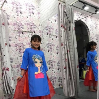 Áo thun hồng mèo xanh