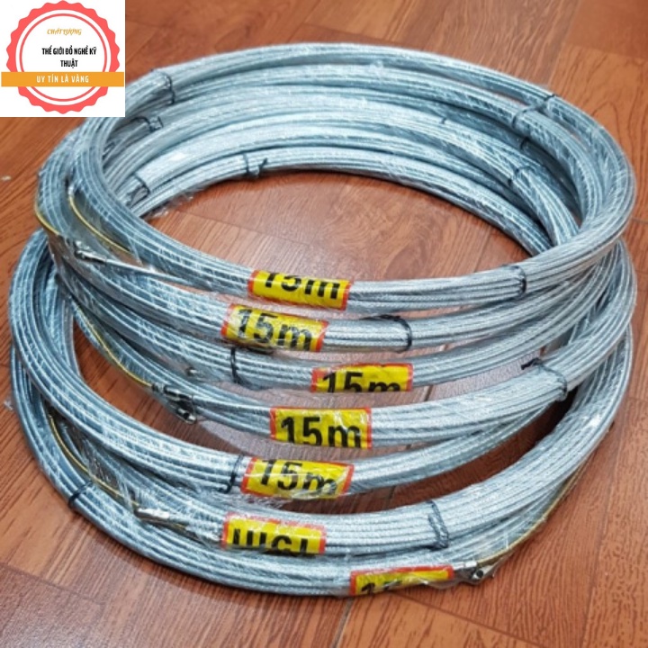 Dây Mồi Cáp Thép Luồn Điện Ống Ghen Không Rỉ Siêu Bền Đầu Lò Xo Có Gắn Bánh Xe  tặng thêm 1 đàu thít dây điệndây