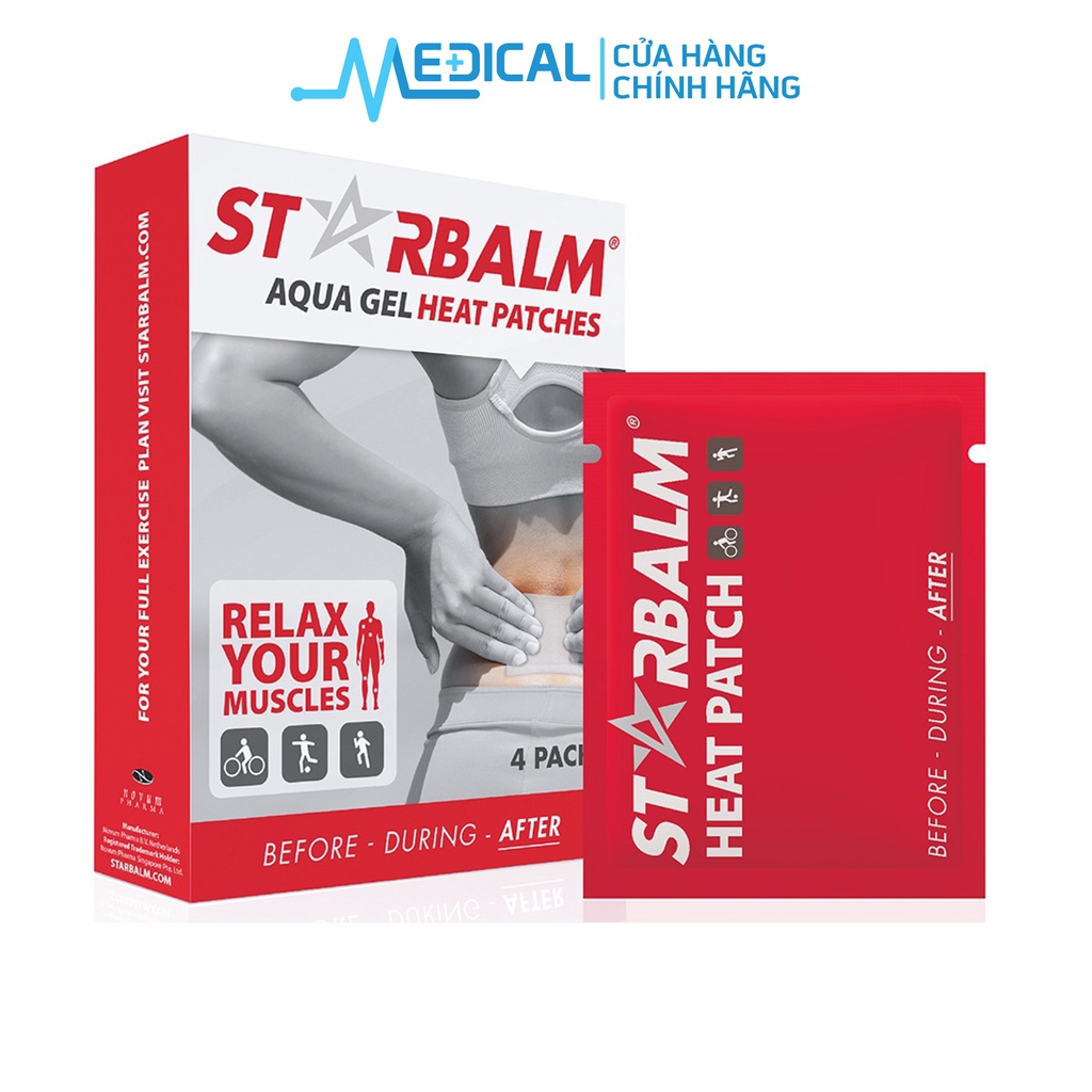 Miếng dán nhiệt thể thao STARBALM Aqua Gel Heat Patches  - MEDICAL