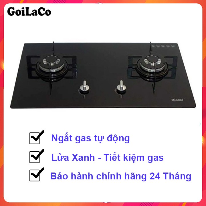 Bếp gas âm Rinnai RVB-212BG – Ngắt gas tự động – Đánh lửa IC - màu đen.