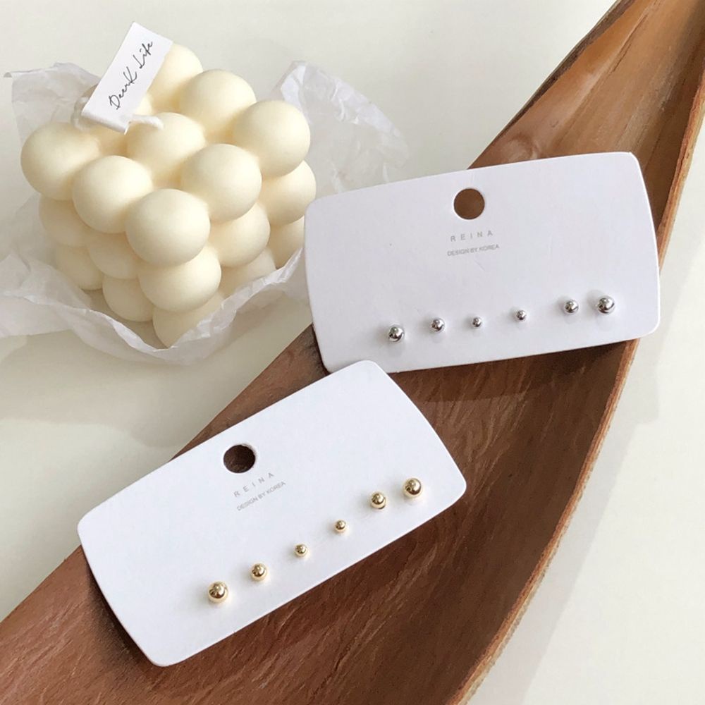 Bộ 6 Khuyên Tai Tròn Bằng Sắt Đơn Giản Nhiều Màu Thời Trang Hàn Quốc Cho Nữ
