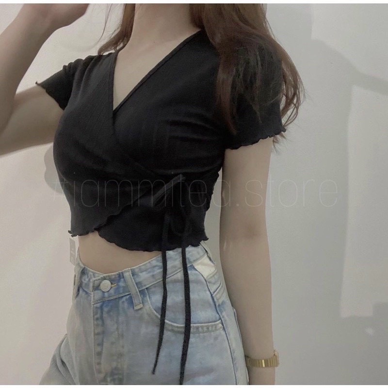 Áo đắp chéo cột nơ hông - Z7N