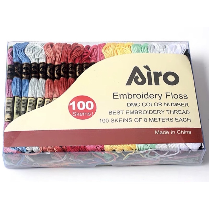 50-100 màu chỉ thêu cotton: Airo, Cherish, chỉ kén,...