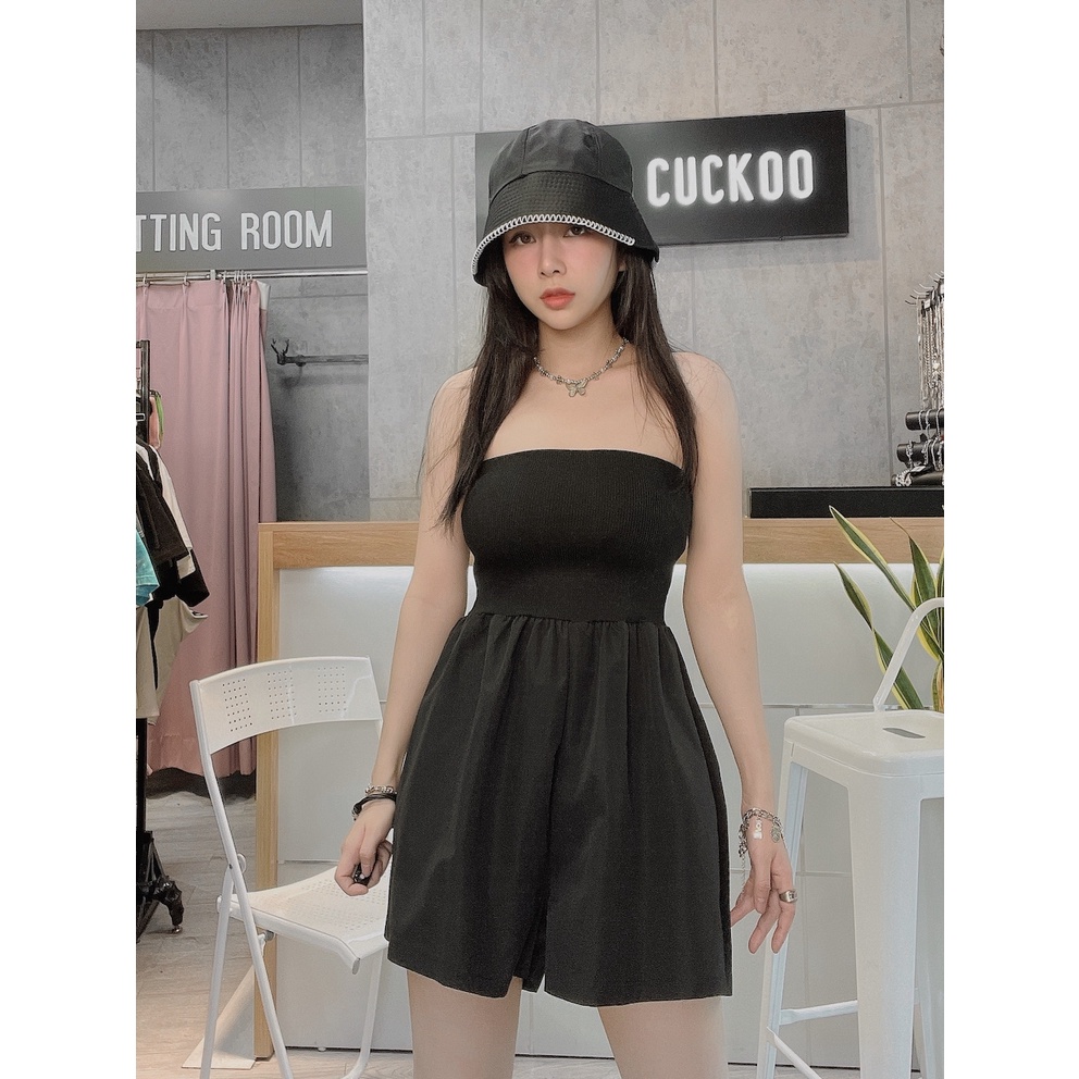 Jumpsuit Quây Đen Trơn - Mã Số: V9561