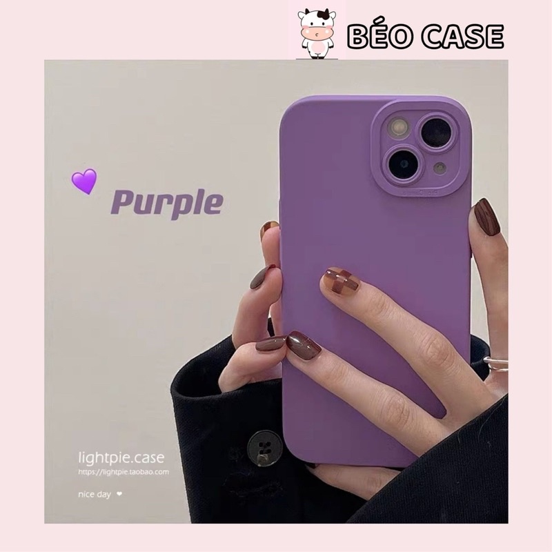 Ốp lưng CHIA MẮT CAMERA TÍM CHỐNG BẨN CẠNH VUÔNG BẢO VỆ CAMERA