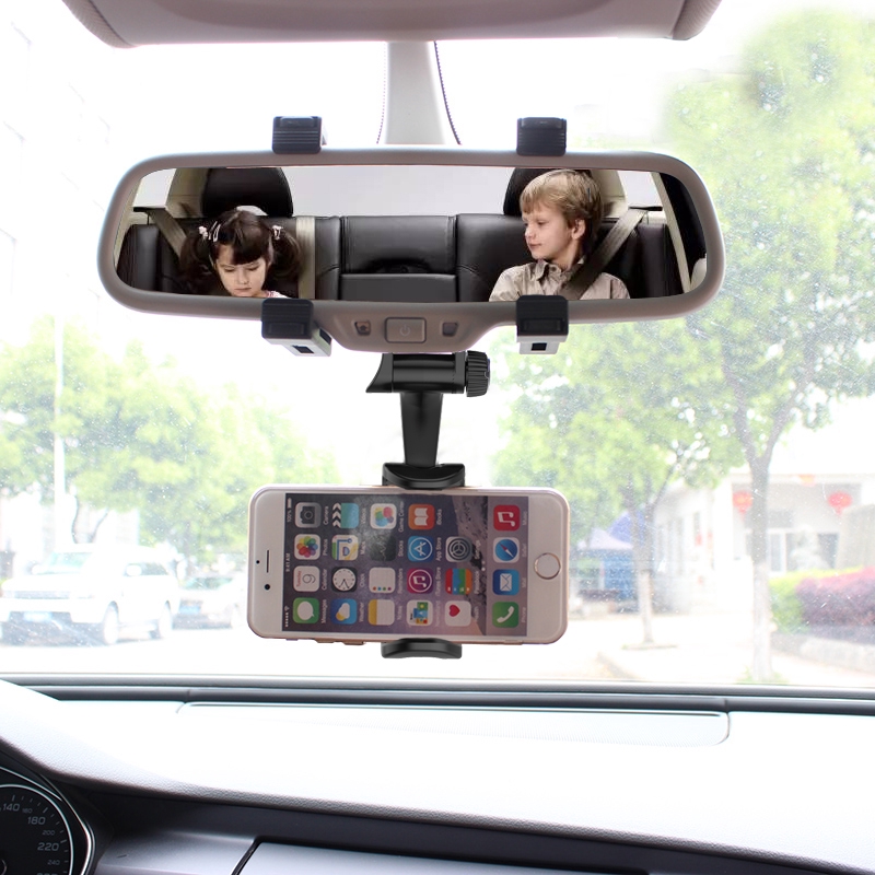 Khung đỡ điện thoại 5-8 inch gắn gương chiếu hậu trong của xe ô tô