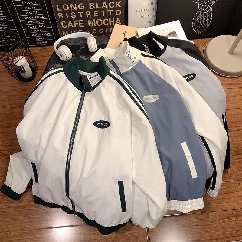 Áo Khoác Bóng Chày Cổ Đứng Dáng Rộng Phong Cách Hàn Quốc Cho Nam Giới