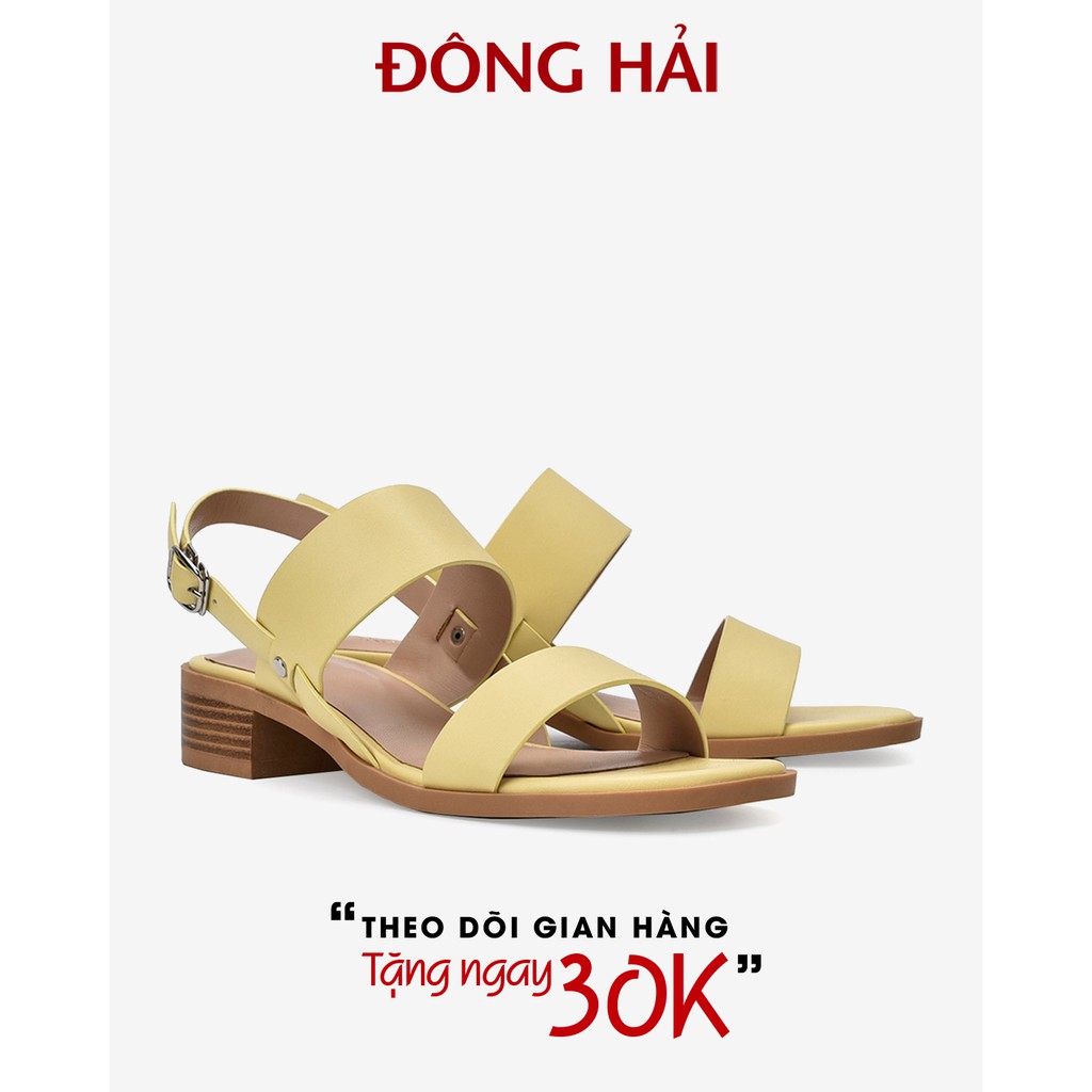 "TẶNG NGAY 30K khi theo dõi gian hàng "Sandal nữ Đông Hải quai ngang bản to tạo hiệu ứng thon chân đế cao 3cm - S85O4