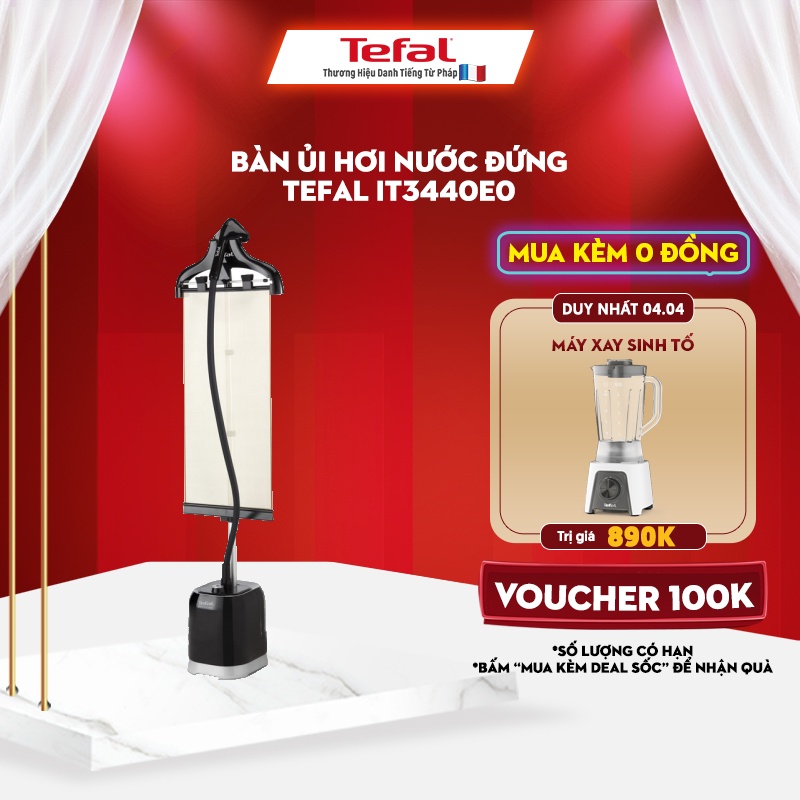 [Mã ELTEFALWL5 giảm 10% đơn 500K] Bàn ủi hơi nước đứng Tefal - IT3440E0