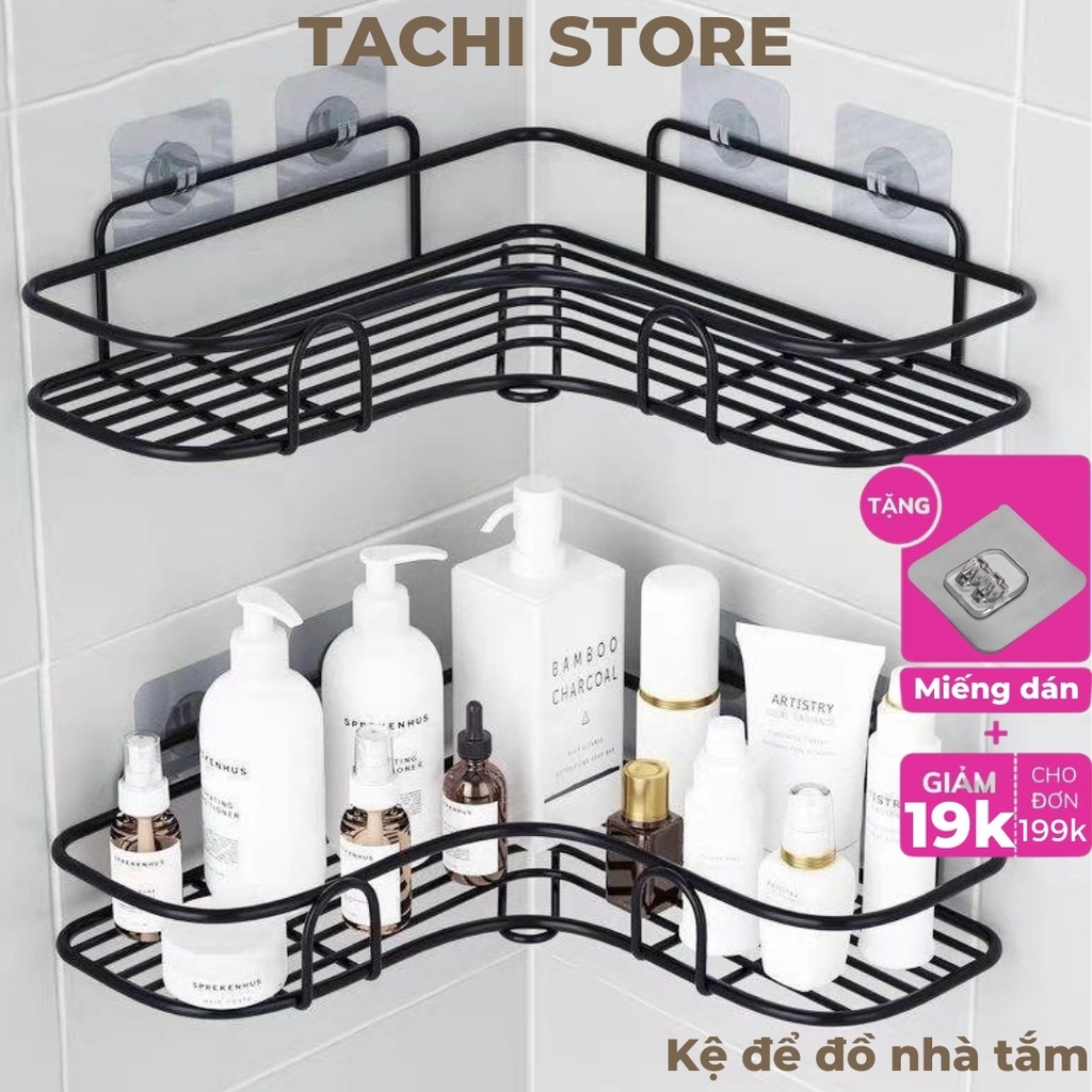 Kệ Góc Nhà Tắm Dán Tường Tachi Store KHÔNG CẦN KHOAN ĐỤC giá để đồ nhà tắm treo tường để dầu gội đầu,sữa tắm