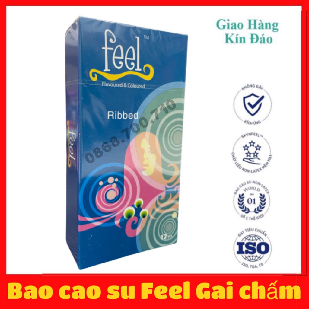 Bao cao su Feel siêu mỏng giúp kéo dài thời gian quan hệ lâu 12 chiếc