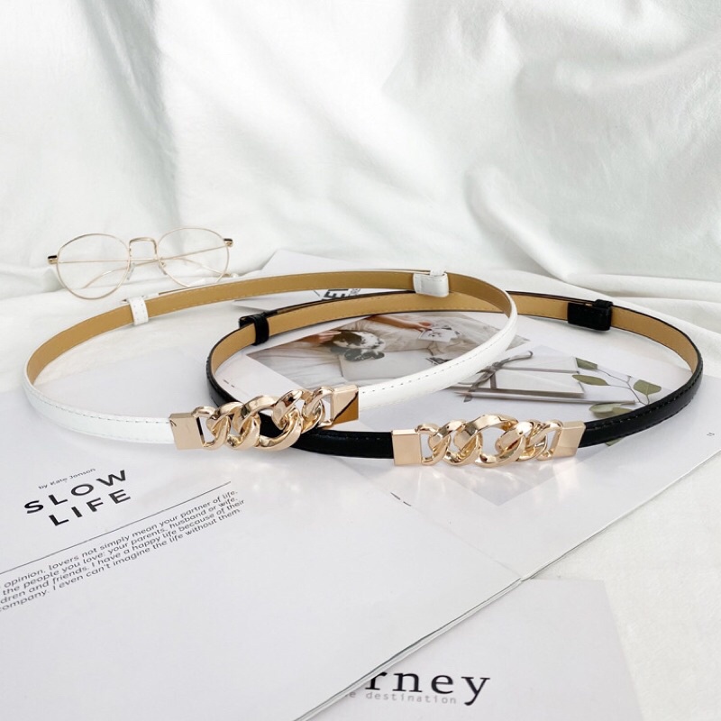 Đai váy xích mặt phối Da 1.6cm ĐV023 Sim sim shop eo 48-88cm - thắt lưng áo vest phối xích