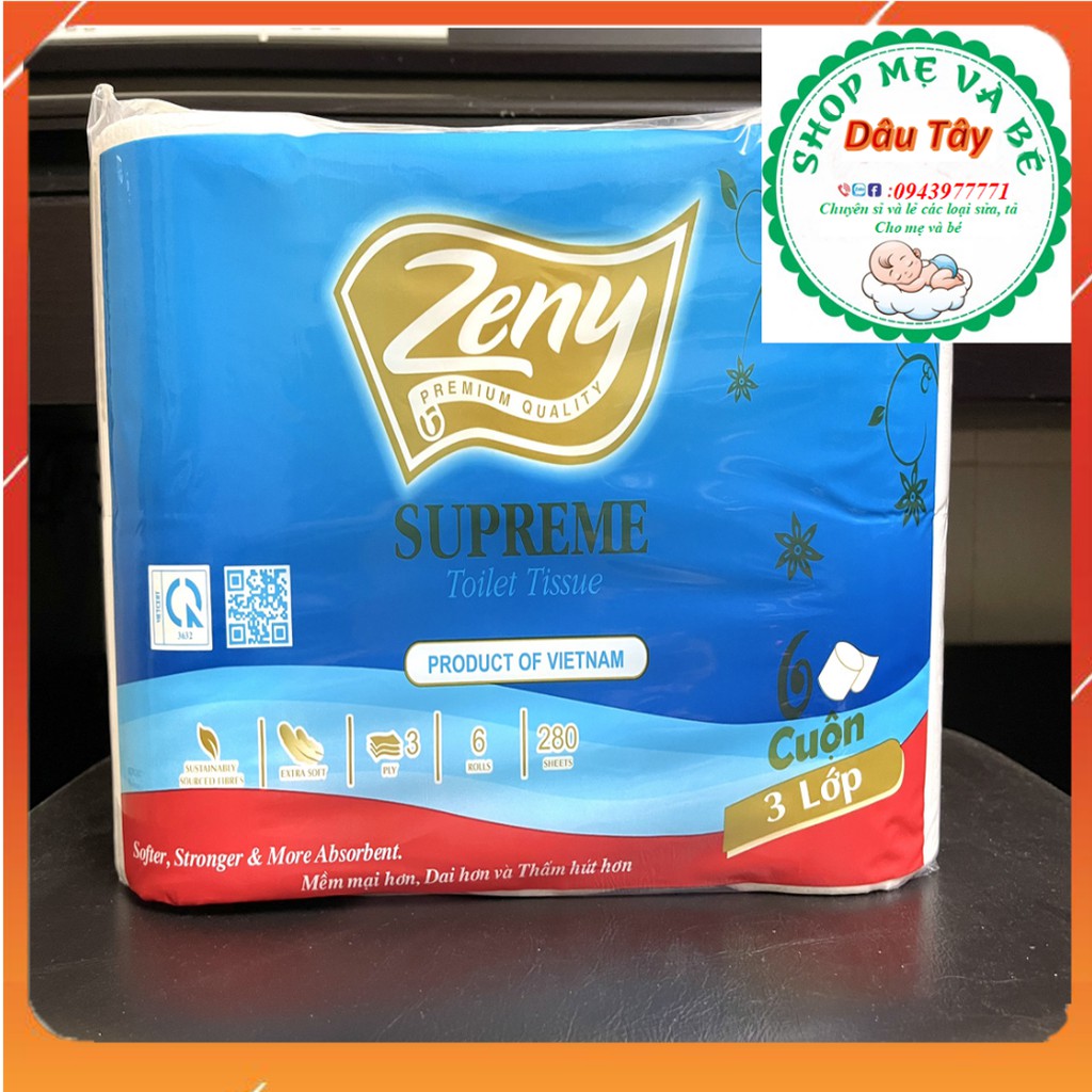 Giấy Vệ Sinh Đa Năng Cao Cấp Zeny 3 Lớp (Có Lõi Hoặc Không Lõi)