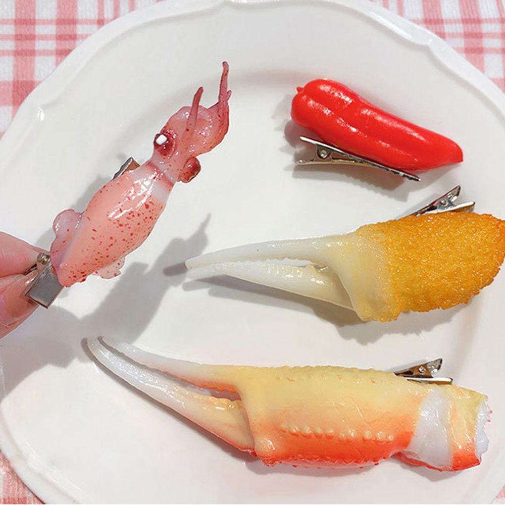 Kẹp Tóc Hình Thức Ăn Hoạt Hình Bằng PVC Cho Bé Gái