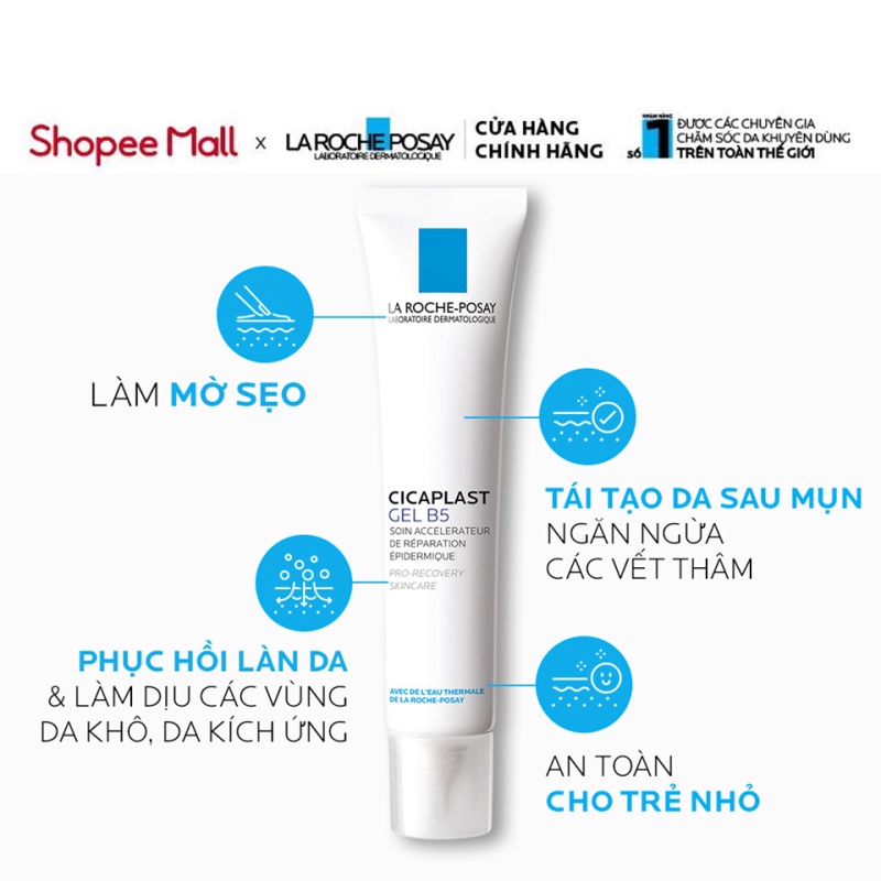 Kem dưỡng dạng gel giúp làm mờ sẹo, hỗ trợ phục hồi & tái tạo da La Roche-Posay Cicaplast Gel B5 40ml