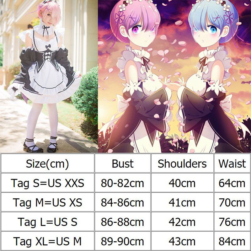 Bộ đồ hóa trang nhân vật cô hầu gái Ram/ Rem hoạt hình Re: Zero Kara Hajimeru Isekai Seikatsu (có bán lẻ)  | BigBuy360 - bigbuy360.vn