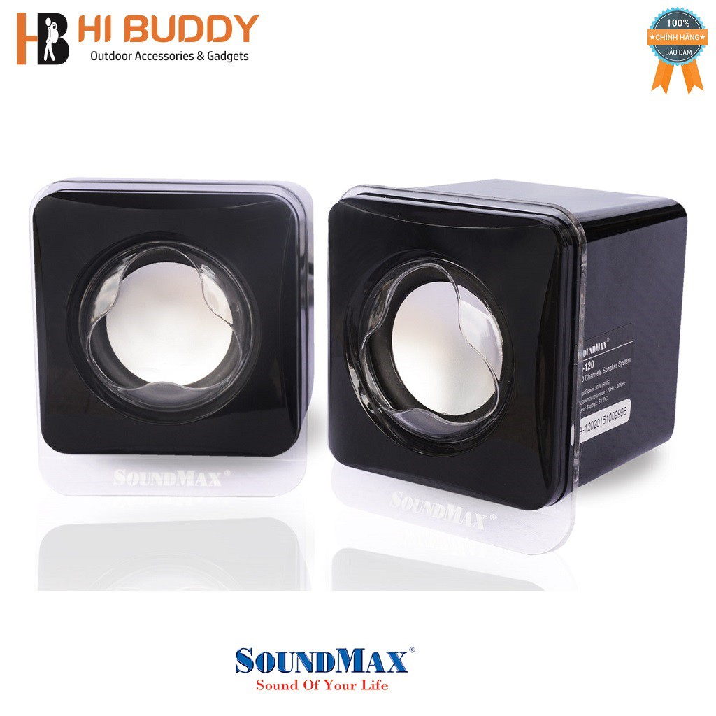 Loa vi tính Soundmax A-120 2.0 6W RMS Đen – Hàng chính hãng