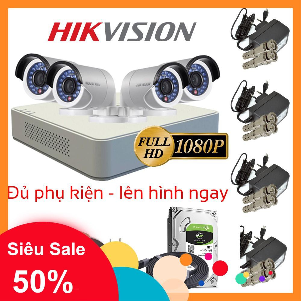 Trọn Bộ Camera Hikvision 2MP DS-2CE16D0T-IRP HD 1080P - Hàng chính hãng