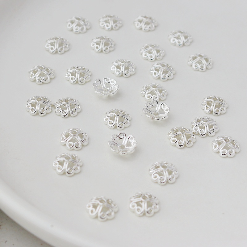 Set 50 Hạt Xâu Chuỗi Màu Sắc Bạc Làm Trang Sức DIY J3-73 Kích Thước 8mm